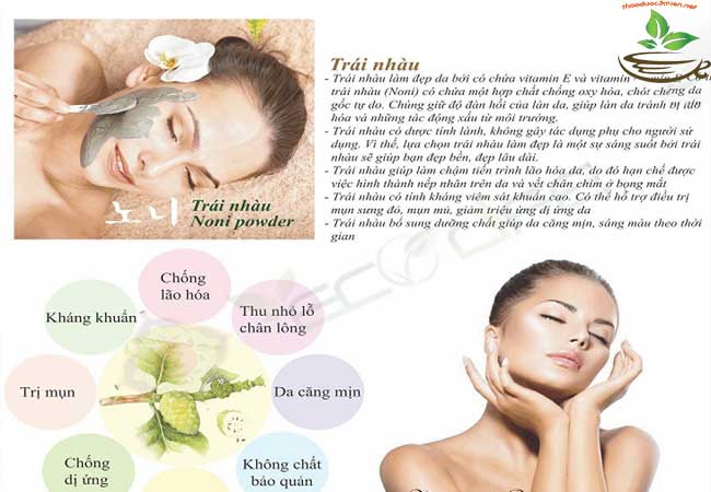 làm đẹp bằng trái nhàu