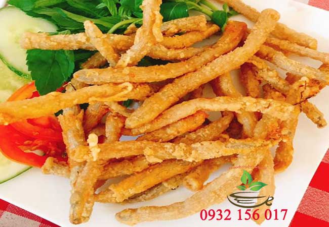 sá sùng nướng chiên giòn